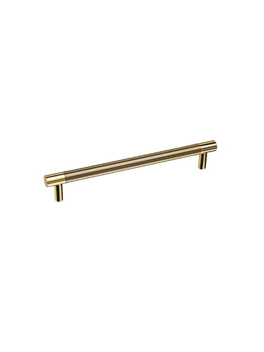 Viobrass Furniture Handle from Metal in Gold Colour Diameter 14mm Hole Centers 96mm 200-1