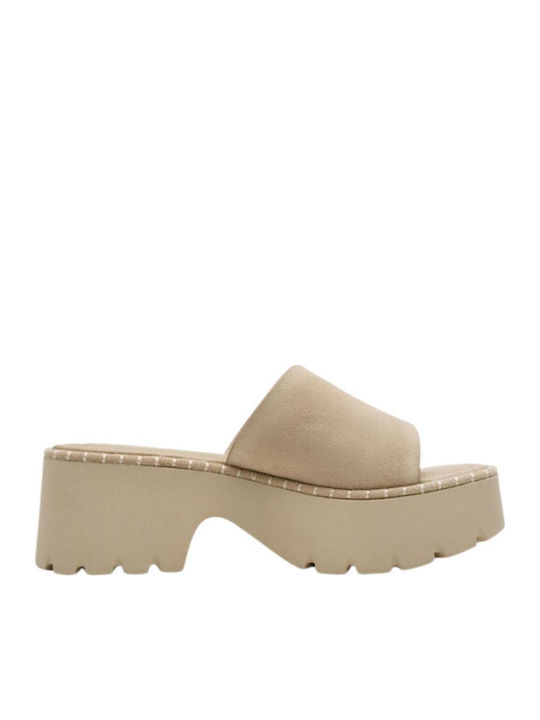 Tamaris Leather Mules with Chunky High Heel in ...