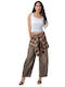 High Rise Women's Jean Pants in Wide Leg Style Brown