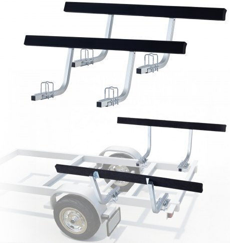 Vevor Boat Trailer Guides 425 Mm/475 Mm Height Adjustable Trailers Guide 2pcs Thickened Steel Trailer Guide-ons Thick Support Pads Fits L-beam Box C-channel Bunk-style Pontoon Trailers