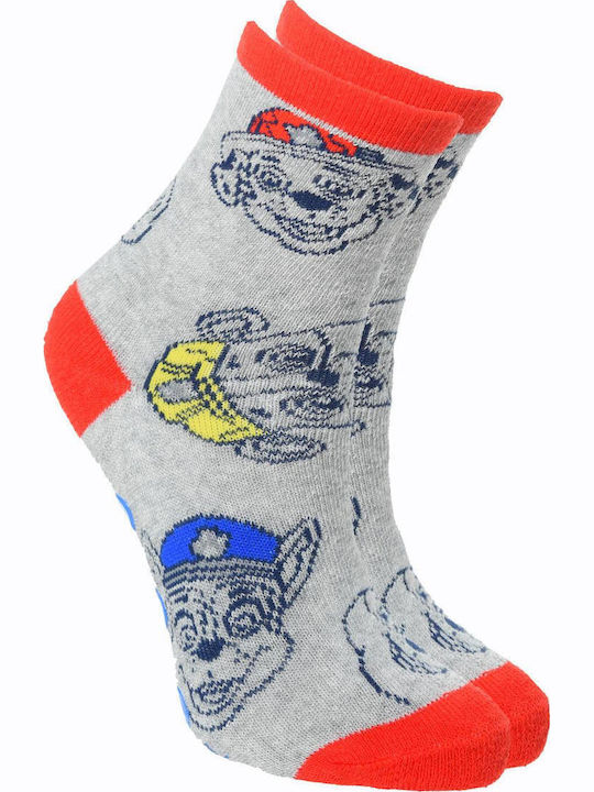 Superheroes Kids' Non-Slip Gray Melange Socks