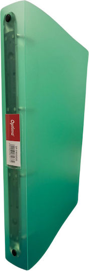 Optima Mapă Cu Inele Din Plastic 4 Inele Caiet D25mm Copertă Flexibilă Pp Optima Flex Transparentă Verde