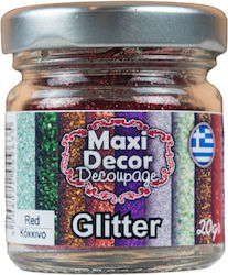 Red Glitter Σκόνη Decoupage 20ml