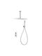 Imex Built-in Mixer Phone & Shower Head Set for Shower 2 Exits Silver
