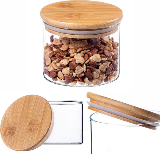 Kadax Set of 6 Glass Cereal Jars with Lid Transparent 550ml 6 Pieces