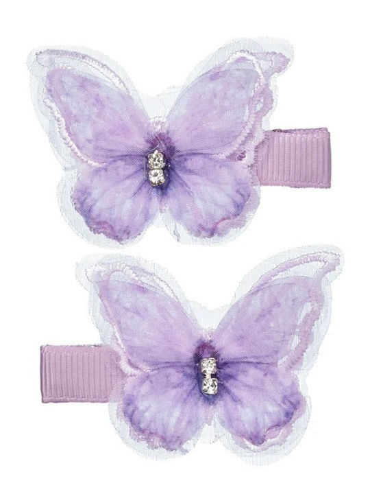 Souza For Kids Set Clame De Păr Pentru Copii Cu Clemă În Culoare Violet 2 Bucăți