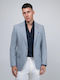 Summer Men’s Suit Jacket with Slim Fit Blue-Grey
