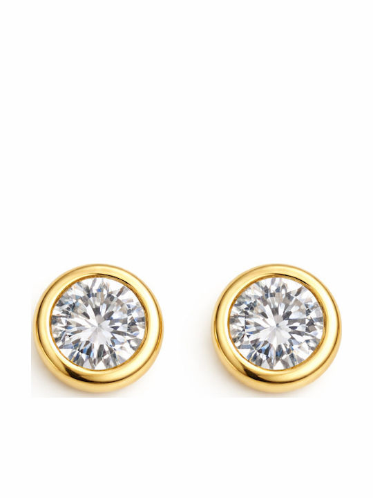 Atofio Kosmima Earrings Gold 9K with Stones