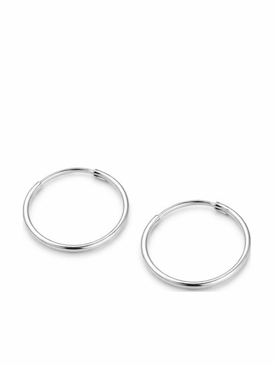 Atofio Kosmima Earrings Hoops From 14K White Gold