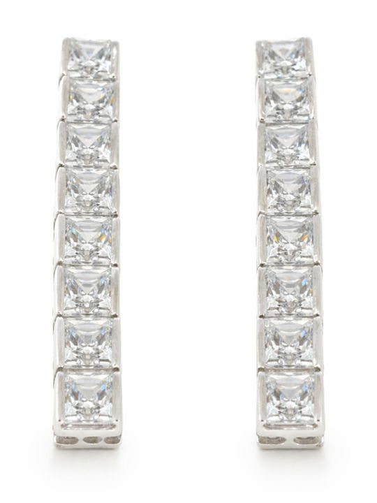 Atofio Kosmima Earrings in 14K White Gold with Stones
