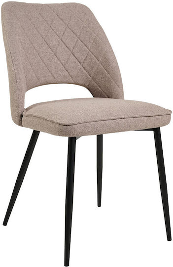 Dining Chair with Fabric Upholstery Greige 45x57x83cm