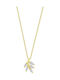 Lotus Watches Necklace from Gold Plated Silver with Zircon