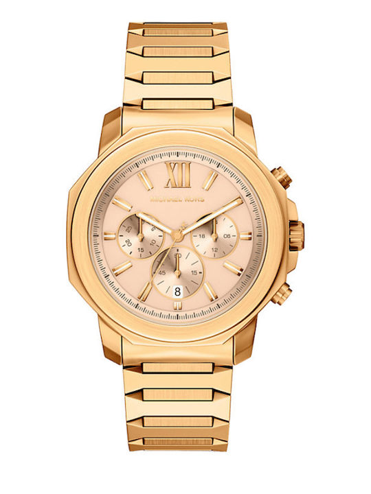 Michael Kors Prescott Men's Watch 44mm Battery Stainless Steel Bracelet Gold