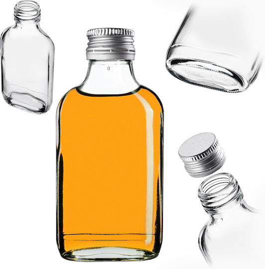 100ml Flask Bottle Silver Cap 1 Pc