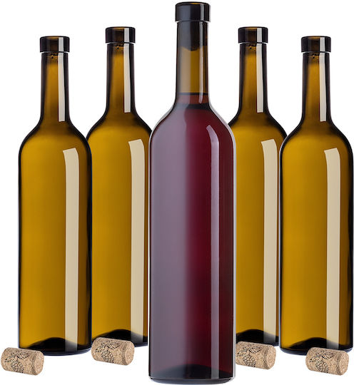 10 Pcs Glass Bottles Wine Liqueurs Wine Bottle 0.75l 750ml + Stoppers