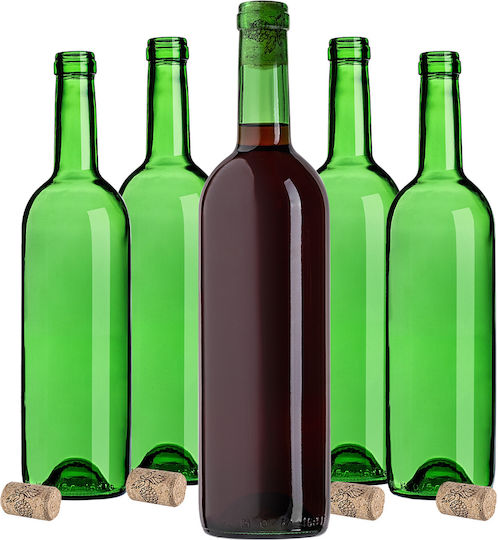 10 Pcs Glass Bottles Wine Liqueurs Wine Bottle 0.75l 750ml + Stoppers