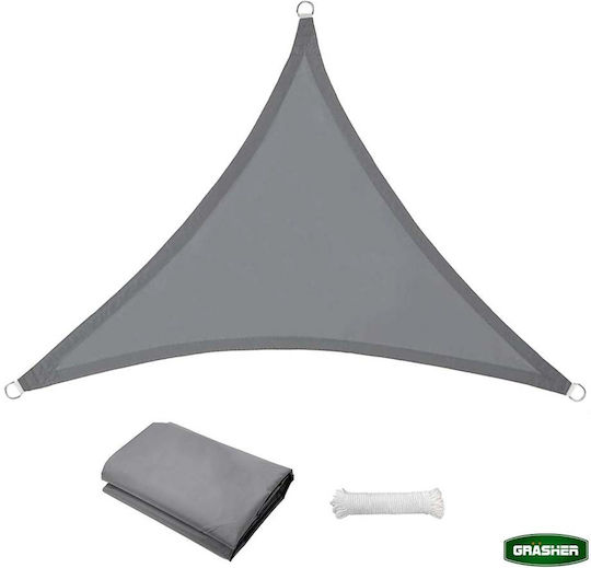 Grasher Triangle Shade Sail Gray With Hoops 3.5x3.5m 180gr/m²