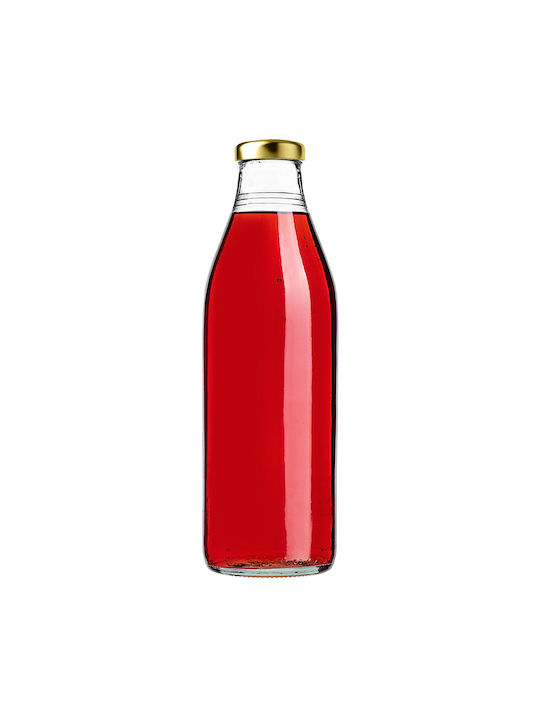Kadax Glas Wasserflasche mit Schraubdeckel Transparent 1000ml