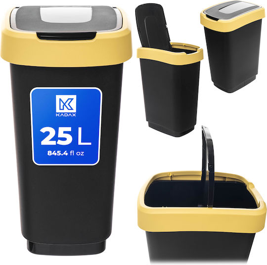 Kadax Plastic Black Waste Bin 25lt