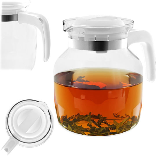 Kadax Τσαγιέρα Γυάλινη Λευκή 1500ml