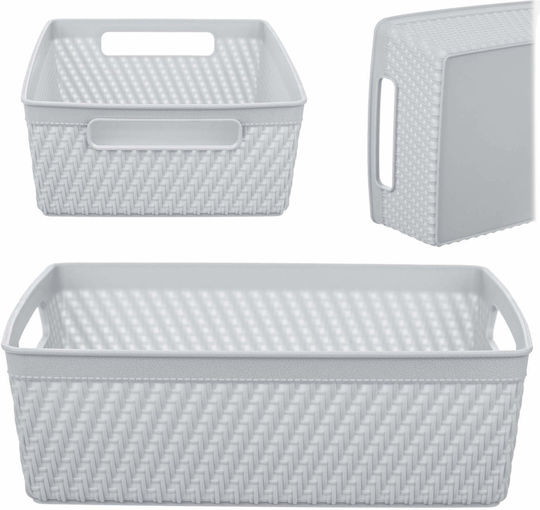 Kadax Καλάθι Αποθήκευσης Πλαστικό Γκρι 24x17.5cm