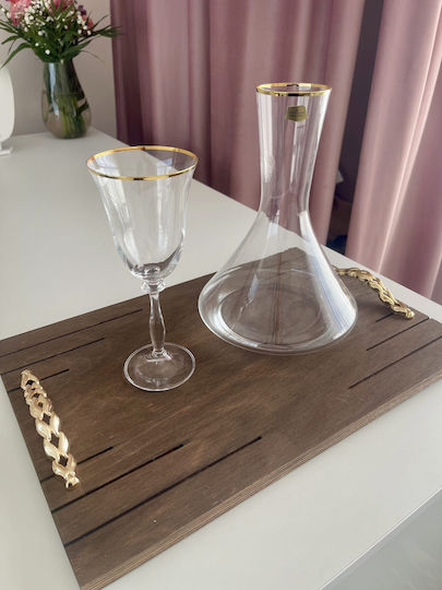 Best Man Set Wooden Crystal Gold 3 Pieces