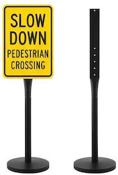 Vevor Portable Sign Post 2-pack 1230 Mm Tall Metal Sign Stands Heavy Duty Cast Iron Base Multi-hole Design Easy Installation Wind-resistant Indoor Outdoor Parking Warning Notice