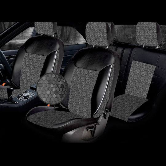 Kαλύμματα Καθισμάτων Comfort K17 Μαύρο-γκρι Πλήρες Σετ 12τμχ