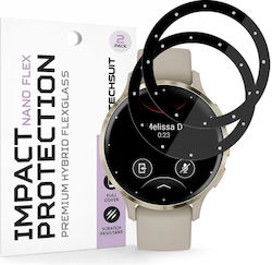 Techsuit Nano Flex Full Face Tempered Glass Pentru Garmin Venu 3S 2 Bucăți