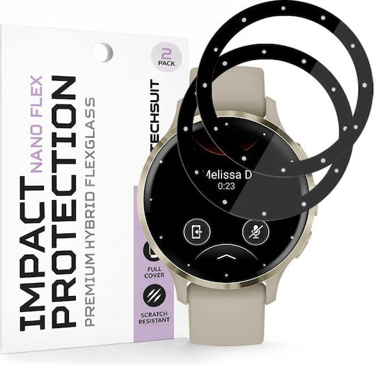 Techsuit Nano Flex Full Face Tempered Glass για το Garmin Venu 3S 2τμχ