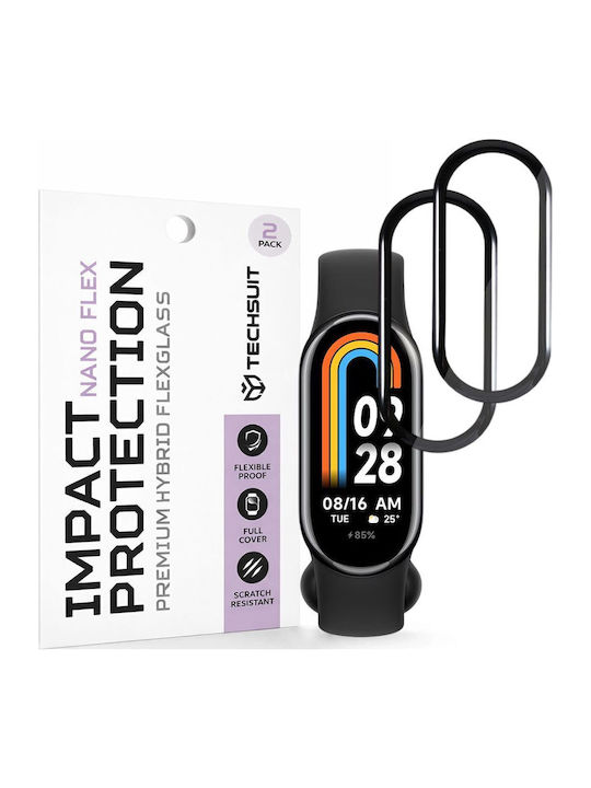 Techsuit Nano Flex Vollflächig Gehärtetes Glas Für Das Smart Band 8 2Stück