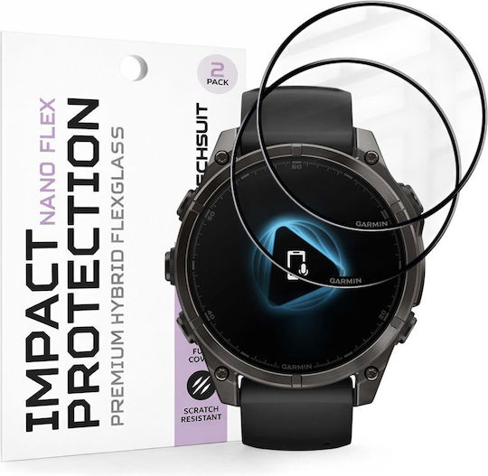 Techsuit Nano Flex Displayschutzfolie für Garmin Fenix 8 / Fenix 8 Pro (47 mm) 2 Stück