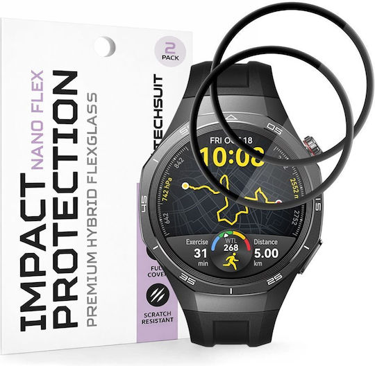 Techsuit Nano Flex Full Face Tempered Glass for Huawei Watch GT 2 Pieces
