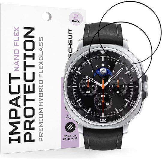 Techsuit Nano Flex Vollflächig gehärtetes Glas für Samsung Galaxy Watch8 Classic 2 Stück