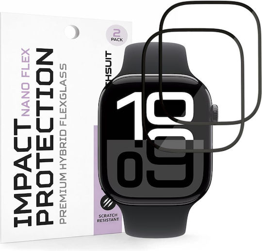 Techsuit Nano Flex Displayschutzfolie Für Apple Watch 10 46mm / 11 46mm 2 Stück