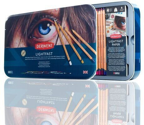 Derwent Lightfast Colored Pencil 100 Pcs In Tin Box Oil-based Colored Pencil