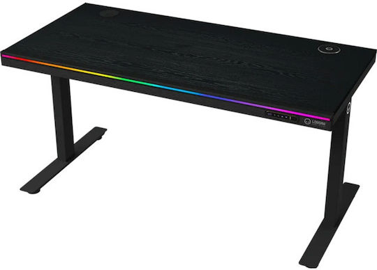 Γραφείο Gaming με Ρυθμιζόμενο Ύψος, LED & USB θύρες 140.5x68x116.5εκ. Black Γραφείο Gaming με Ρυθμιζόμενο Ύψος, LED & USB θύρες 140.5x68x116.5εκ. Black