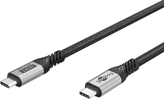 Goobay Geflochtenes USB 3.0 Kabel USB-C männlich - USB-C 240W PD Schwarz 1,5m 74776 Großhandel