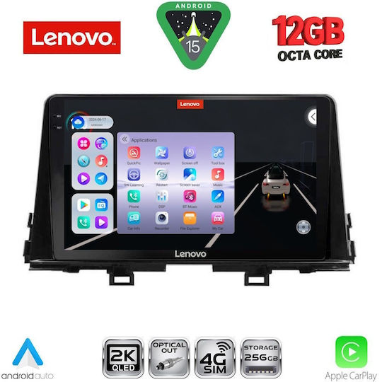 Lenovo Car Audio System for BMW X1 / X3 / X4 Kia Picanto 2017-2021 (Bluetooth/USB/WiFi/GPS/Apple CarPlay/Android Auto) with 9" Touch Screen