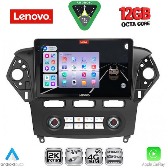 Lenovo Ηχοσύστημα Αυτοκινήτου για BMW X1 / X3 / X4 Ford Mondeo 2011-2013 με Clima (Bluetooth/USB/WiFi/GPS/Apple-Carplay/Android-Auto) με Οθόνη Αφής 10"