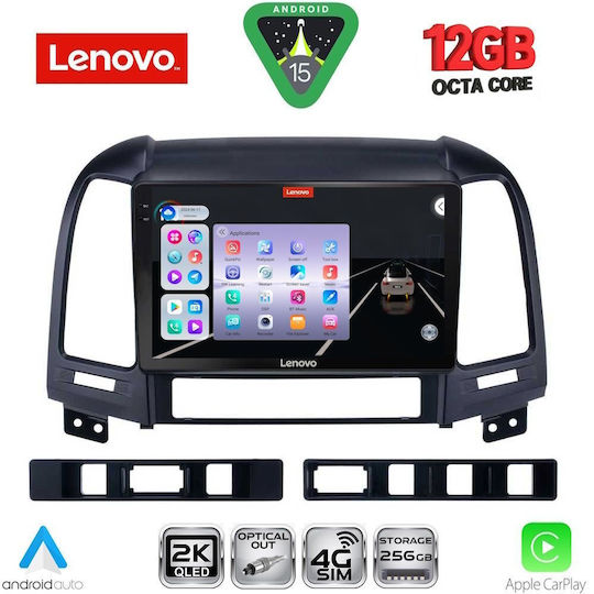 Lenovo Car Audio System for BMW X1 / X3 / X4 Hyundai Santa Fe 2005-2013 (Bluetooth/USB/WiFi/GPS/Apple CarPlay/Android Auto) with 9" Touch Screen