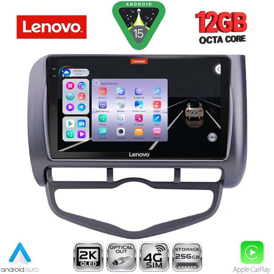 Lenovo Автомобилна Аудио Система за BMW X1 / X3 / X4 Honda Jazz 2002-2008 с Clima (Bluetooth/USB/Wi-Fi/GPS/Apple CarPlay/Android Auto) с Touch Screen 9"