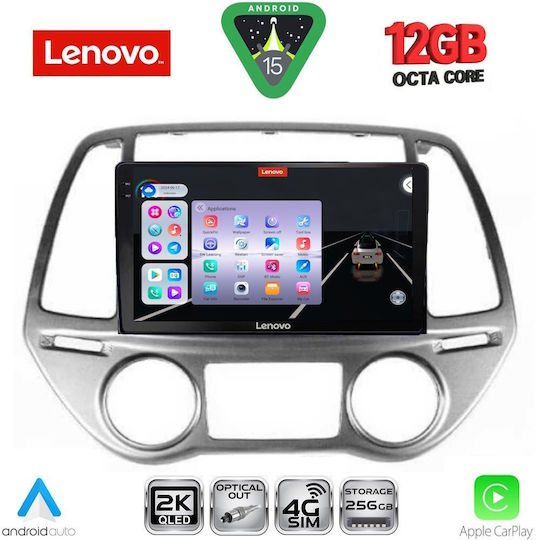 Lenovo Ηχοσύστημα Αυτοκινήτου για BMW X1 / X3 / X4 Hyundai i20 2008-2012 με Clima (Bluetooth/USB/WiFi/GPS/Apple-Carplay/Android-Auto) με Οθόνη Αφής 9"