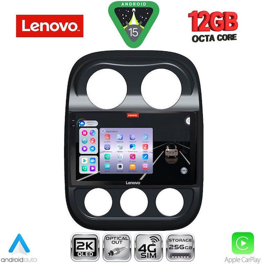 Lenovo Car Audio System for BMW X1 / X3 / X4 Jeep Compass / Patriot 2007-2016 (Bluetooth/USB/WiFi/GPS/Apple CarPlay/Android Auto) with 10" Touch Screen