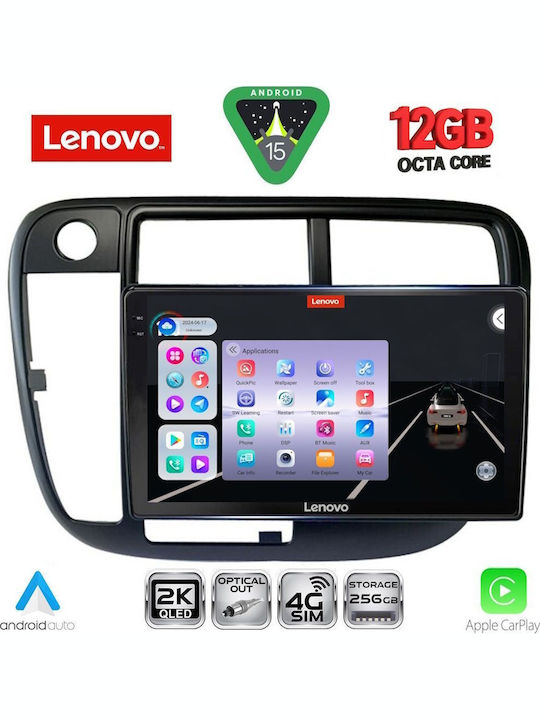 Lenovo Car Audio System for BMW X1 / X3 / X4 Honda Civic 1995-2001 with Clima Bluetooth USB WiFi GPS Apple CarPlay Android Auto with 9" Touch Screen