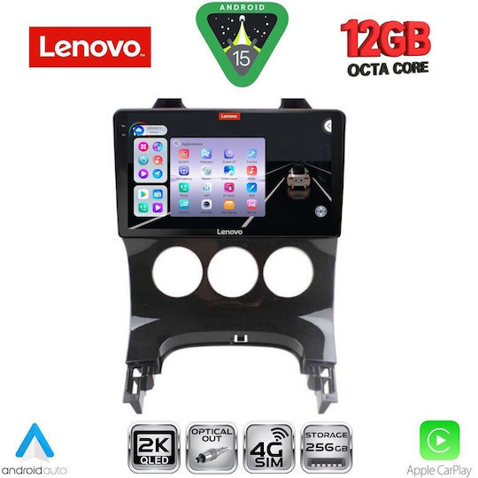 Lenovo Ηχοσύστημα Αυτοκινήτου για Peugeot 3008 BMW X1 / X3 / X4 2008-2016 με A/C (Bluetooth/USB/WiFi/GPS/Apple-Carplay/Android-Auto) με Οθόνη Αφής 9"
