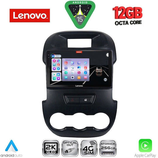 Lenovo Ηχοσύστημα Αυτοκινήτου για BMW X1 / X3 / X4 Ford Ranger 2011-2015 (Bluetooth/USB/WiFi/GPS/Apple-Carplay/Android-Auto) με Οθόνη Αφής 9"