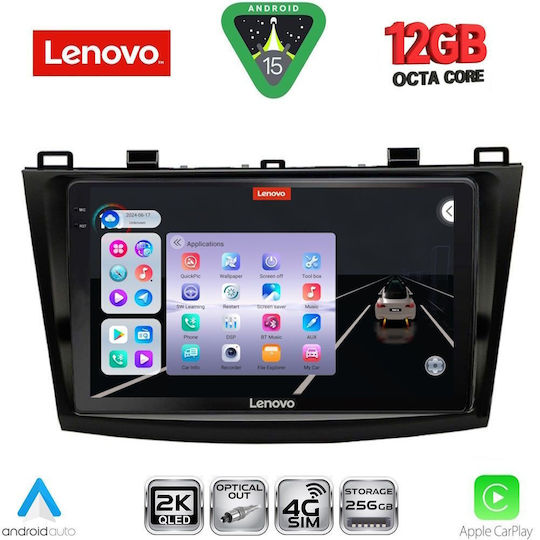 Lenovo Ηχοσύστημα Αυτοκινήτου για BMW X1 / X3 / X4 Mazda 3 2009-2014 (Bluetooth/USB/WiFi/GPS/Apple-Carplay/Android-Auto) με Οθόνη Αφής 9"