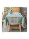 FRIPIA FRIPIA Leinen Tischtuch Mit Stickerei Blau 120x180cm