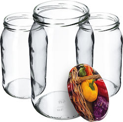 Kadax Borcan Sticlă Cu Capac 900ml (8 Buc)
